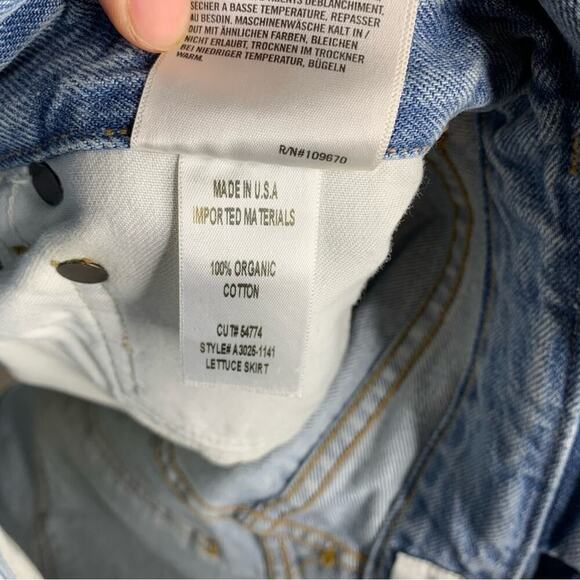 Agolde lettuce high waisted denim mini skirt‎ size 26 spring summer - Picture 8 of 8